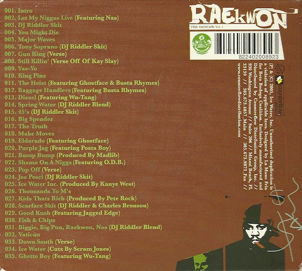 Raekwon – The Vatican: Vol.1 Mixtape CD , digipack