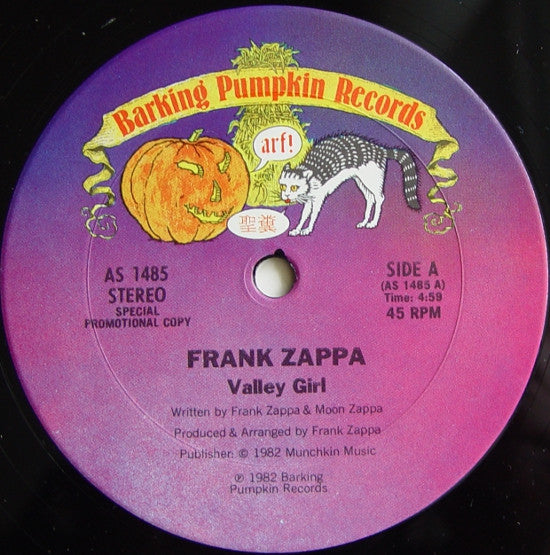 Frank* & Moon Zappa – Valley Girl    ,  12", 45 RPM, Promo