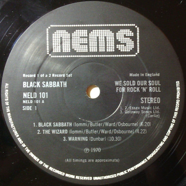 Black Sabbath – We Sold Our Soul For Rock 'N' Roll  ,  2 LP , Gatefold
