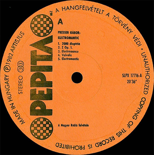 Presser ‎– Electromantic