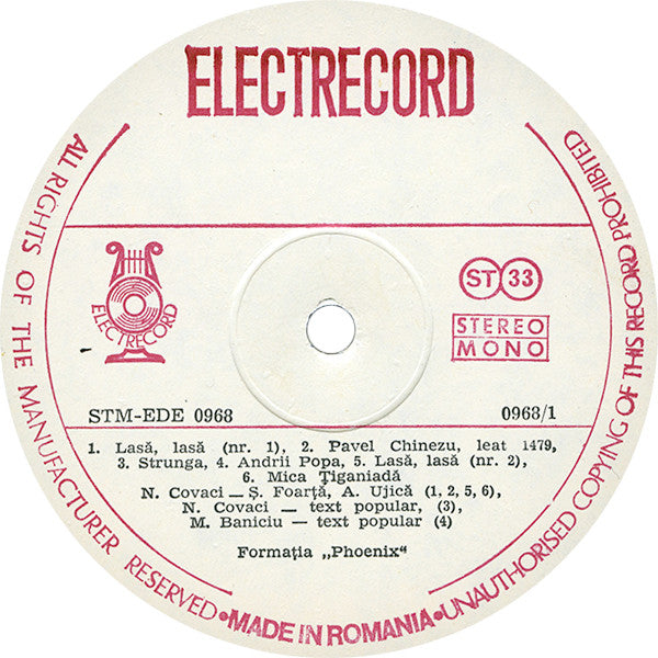 Phoenix  ‎– Mugur De Fluier   , prima editie , Gatefold