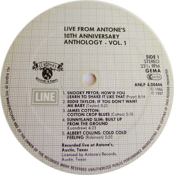 Tenth Anniversary Anthology Vol.1 - Live From Antone's   , white vinyl