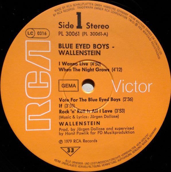 Wallenstein ‎– Blue Eyed Boys