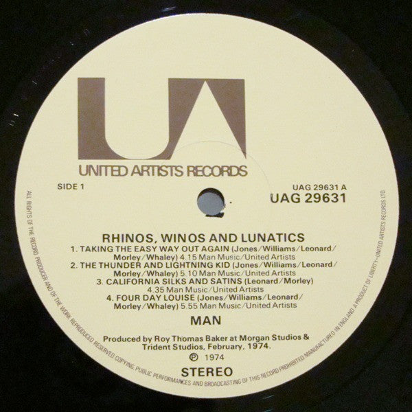 Man ‎– Rhinos, Winos, And Lunatics   ,  Gatefold