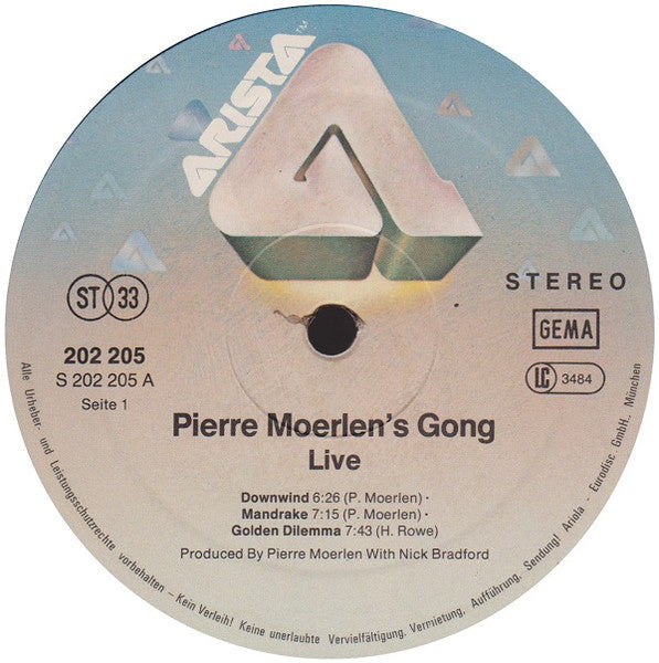 Pierre Moerlen's Gong – Live   ,  1 press , Germany