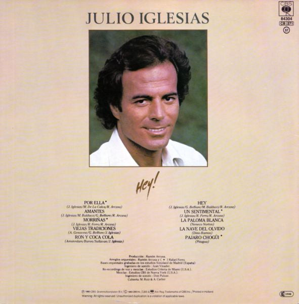Julio Iglesias – Hey!, Gatefold