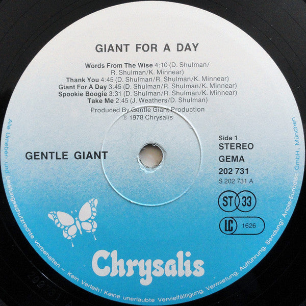 Gentle Giant ‎– Giant For A Day