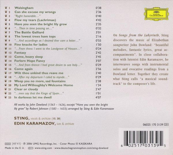Sting – Songs From The Labyrinth    , Digipak edition