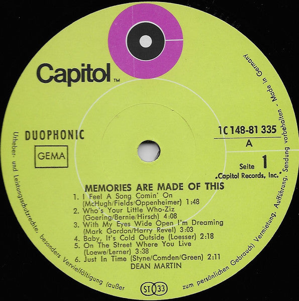 Dean Martin – Memories Are Made Of This, 2xLP, Gatefold
