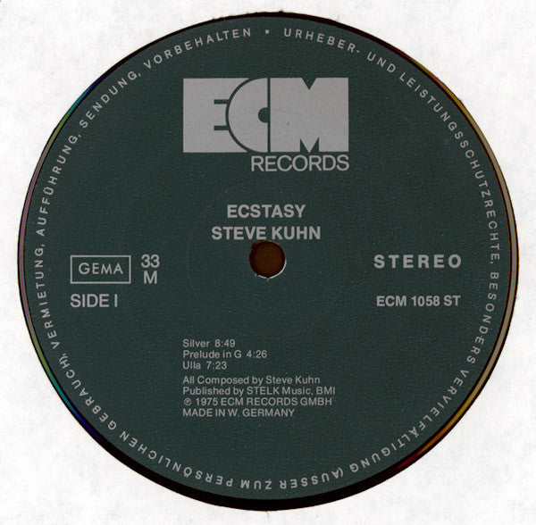 Steve Kuhn – Ecstasy  ,  ECM , 1 press DE