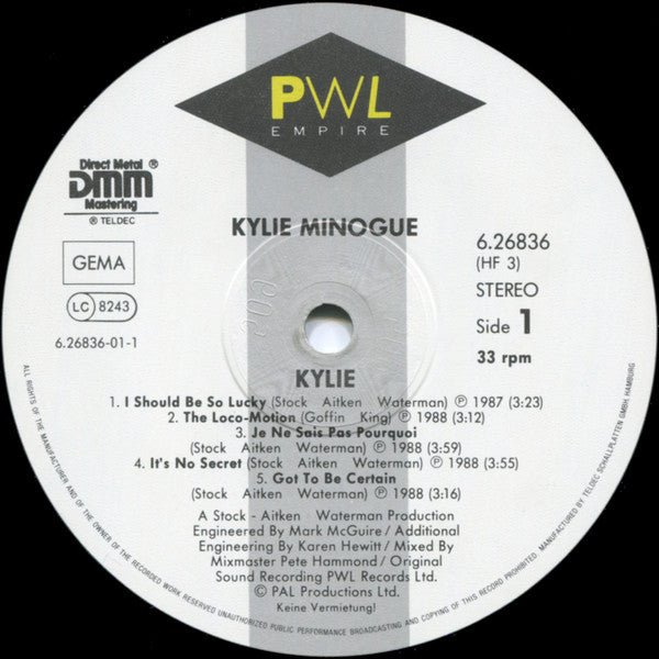 Kylie Minogue – Kylie   ,   DMM